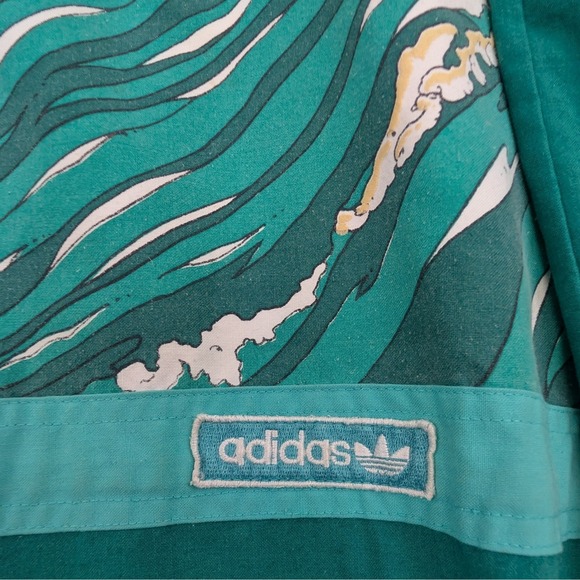 Vintage Adidas Amuza River Kayaking Graphic Sweatshirt Teal Orange Mens XL - Picture 3 of 11